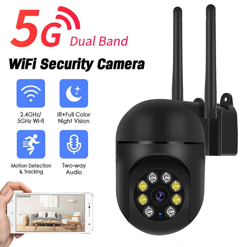 Wifi Wireless Security Camera System Outdoor Plug-In night Vision Cam 1080P 5G