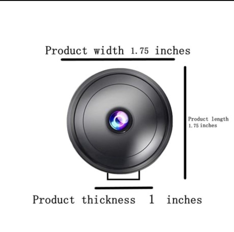 Wi-Fi Indoor Surveillance Camera, Color, USB Powered, 1.75 x 1.75 x 1 in, Black gallery