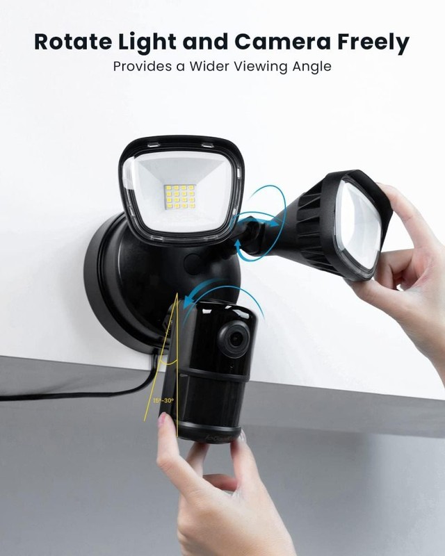2K 2600lm Floodlight Camera Outdoor 2.4G WiFi with Motion Sensor Night Vision gallery