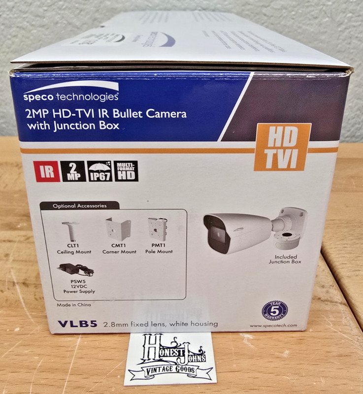 Speco VLB5 2 Megapixel HD-TVI IR Bullet Camera with Junction Box, 2.8 mm Lens gallery