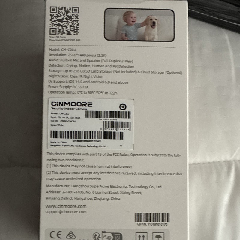 CINMOOORE CM-C2LU Indoor Wi-Fi IP Camera 2.5K, Night Vision, 2-Way Audio gallery