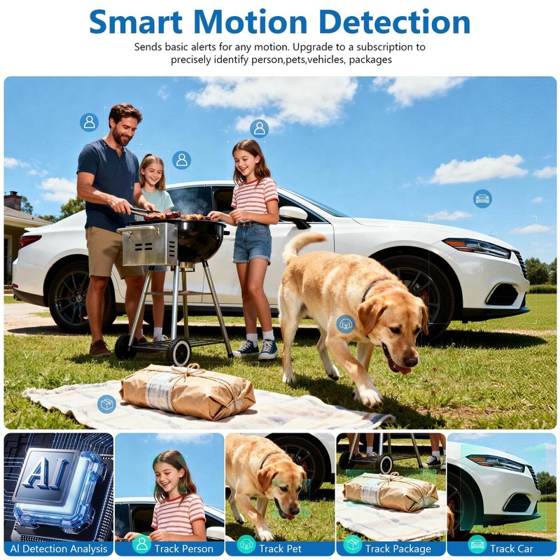 2K Security Camera Wireless Outdoor,Solar Powered WiFi Cameras for Home Secur... gallery