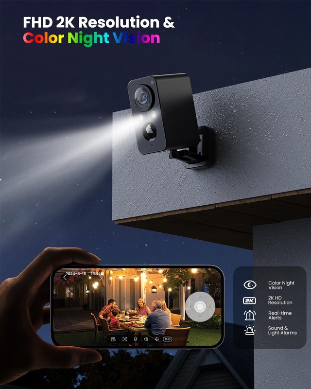 Security Cameras Wireless Outdoor Battery: 180° Horizontal Camera for Home Se... gallery