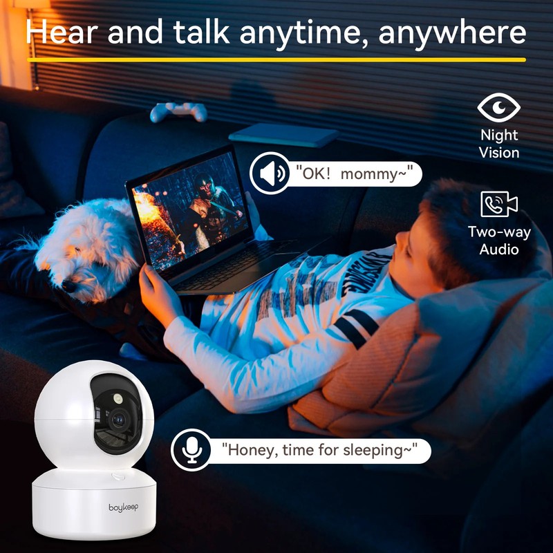 BoyKeep 3MP 5G/2.4GHz WiFi Indoor Home Security IP Smart Baby Monitor Camera gallery