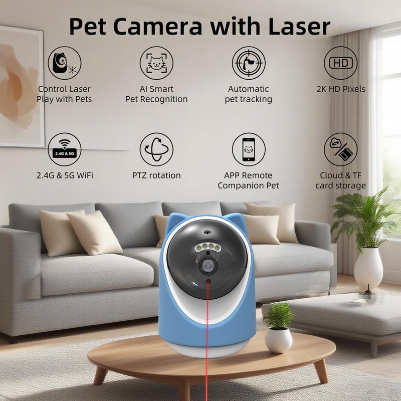 Pet , 2K HD Indoor Dog and Cat with Auto-Tracking & Laser , Home with Motion ... gallery