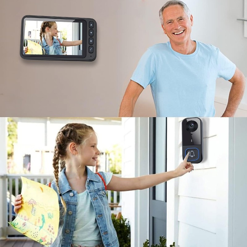 Wireless Doorbell Camera Video Security Camera with Monitor 2-Way Audio No WiFi gallery