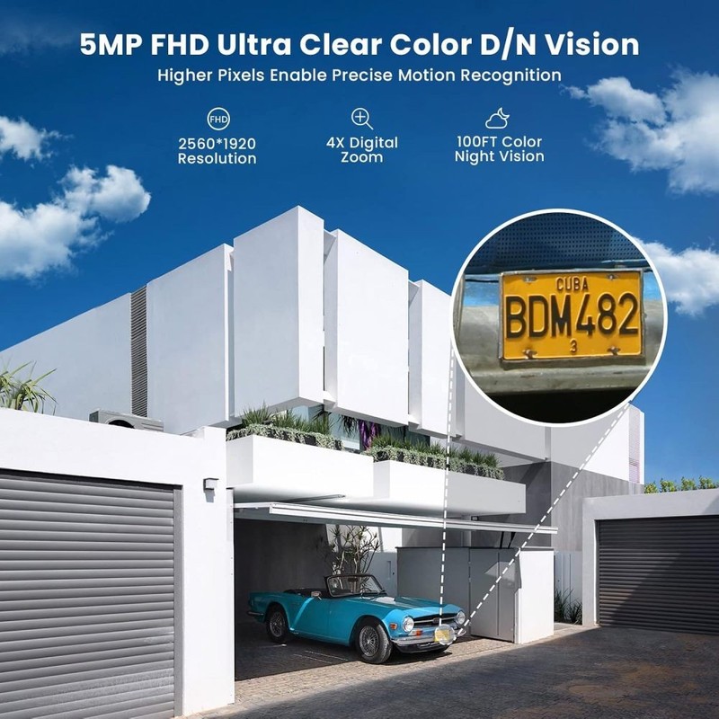 5MP Solar Security Cameras Wireless Outdoor Wireless WiFi 360° PTZ Battery Alexa gallery