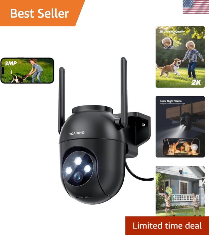 Advanced 3MP Outdoor Dome Camera with Motion Detection & WiFi Connectivity