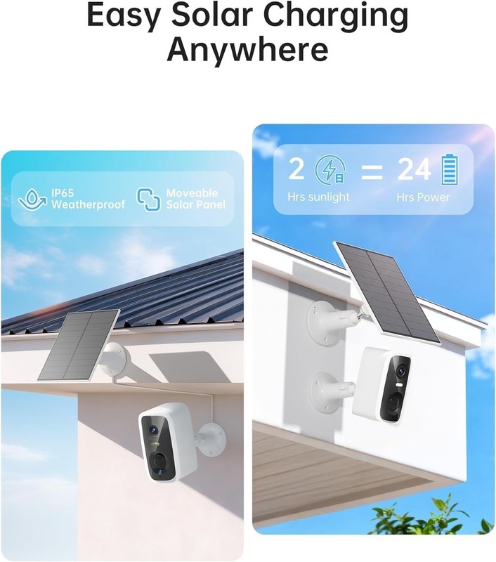Camara De Seguridad Con Panel Solar y Audio Inalambrica Wifi Para Casas Exterio gallery