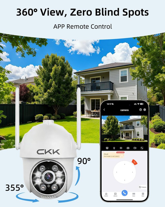 2K Security Cameras Outdoor 2Pack, 2.4G/5G Wireless Home Security Cameras, 36... gallery