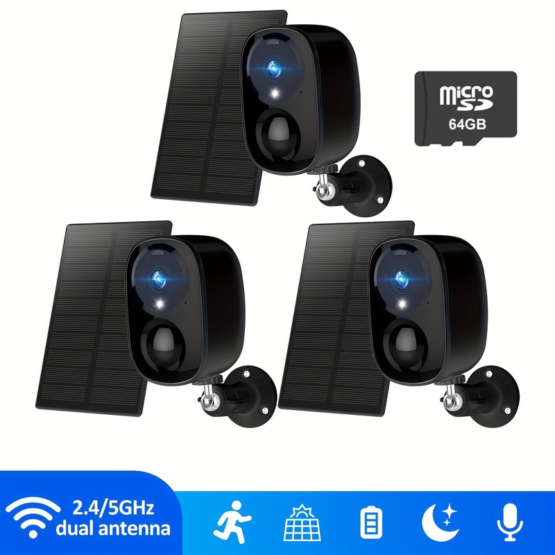 3PCS 4MP 5G Wifi Solar Battery Powered Wireless Security Camera 2-Way Audio gallery