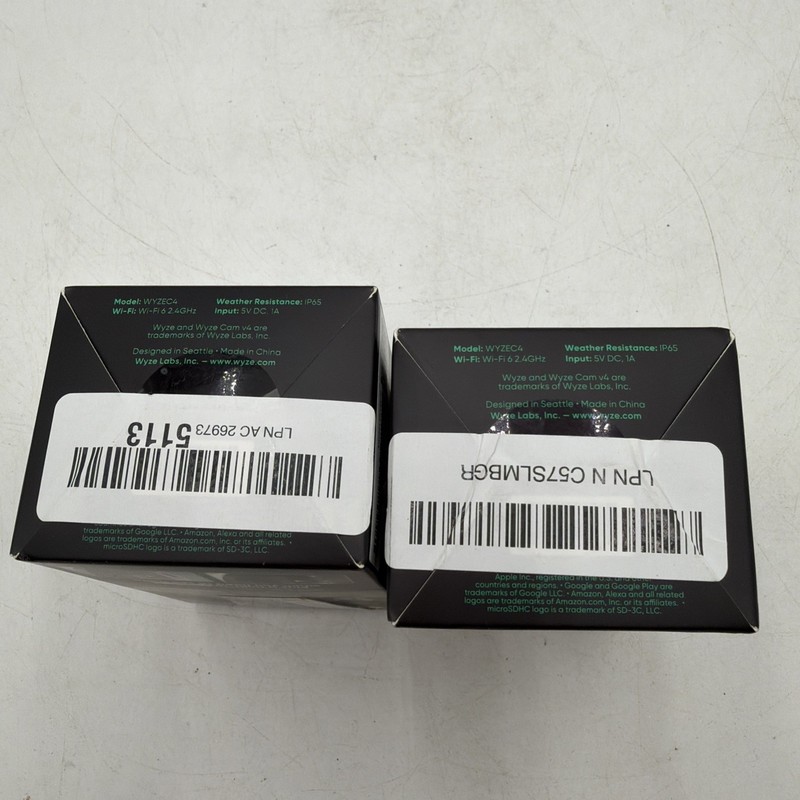 Lot Of 2 Wyze Cam V4 2.5K Color Night Vision Indoor/Outdoor Black Google Alexa gallery