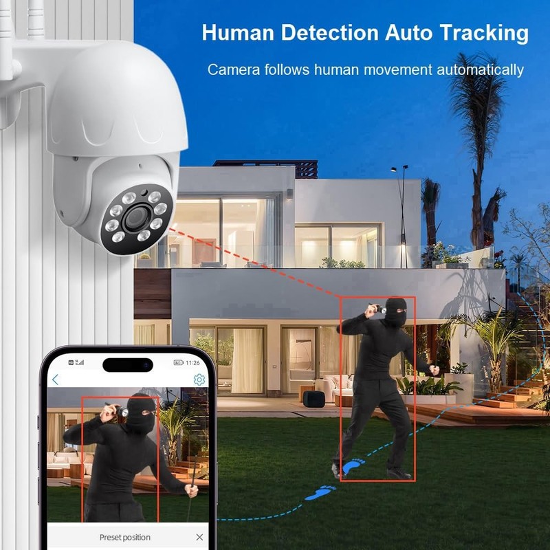 1080P HD Wireless Security PTZ IP Camera, 2GHz 5GHz Dual WiFi P2P Pan/Tilt Mo... gallery