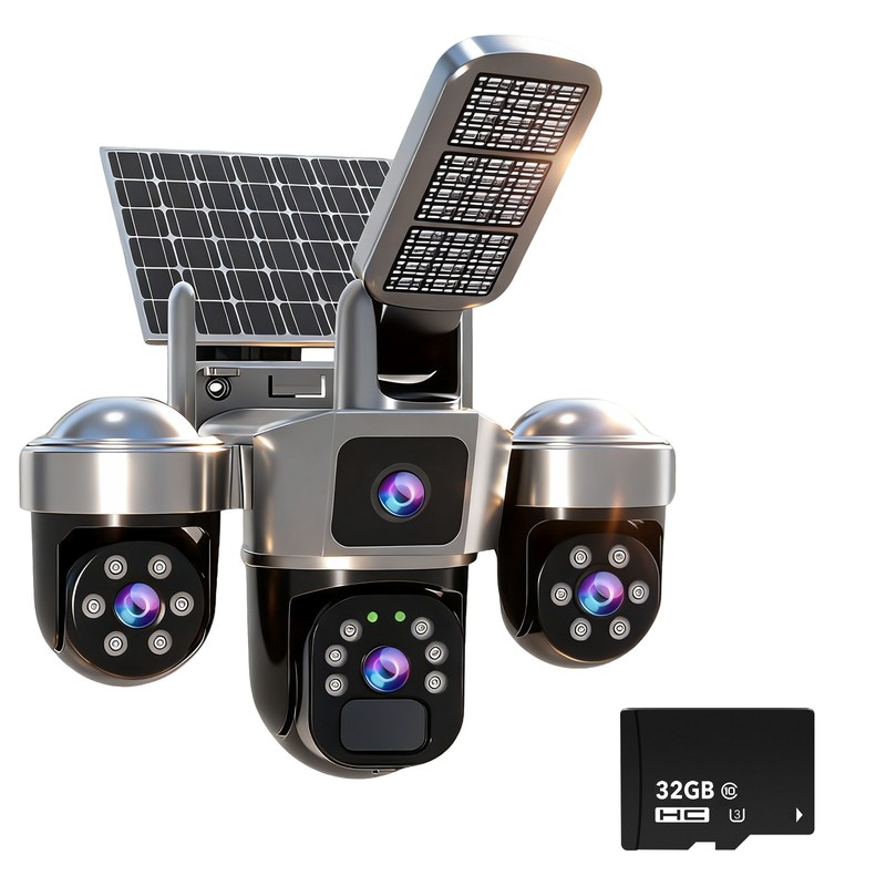 Solar Security Cameras Wireless Outdoor WiFi PTZ Auto Tracking Surveillance LOT