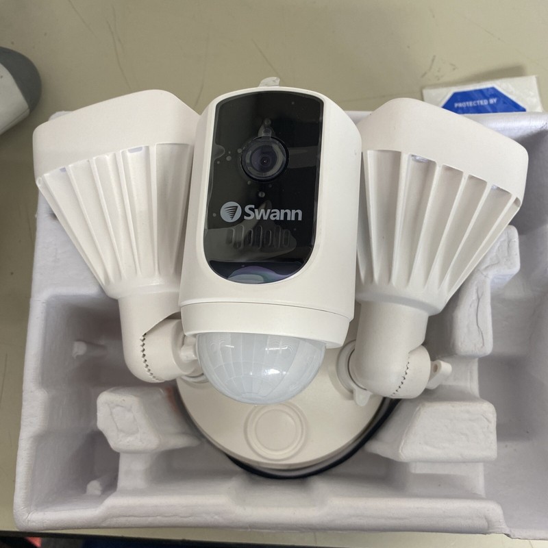 Swann Floodlight Security Camera w/ Google Assistant and Alexa Compatibility