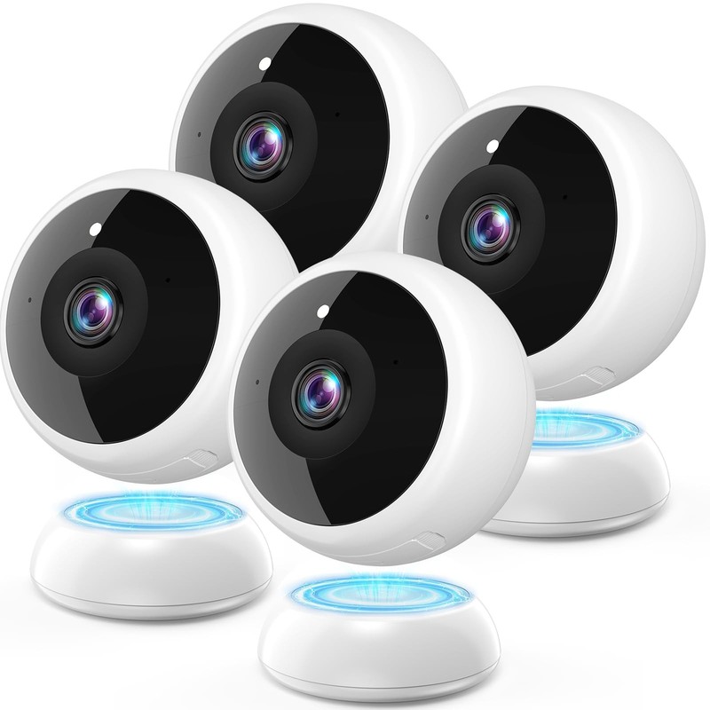 Magnetic Wireless – 4Pack AI Motion Detection, 2K HD Video, Battery Powered, …