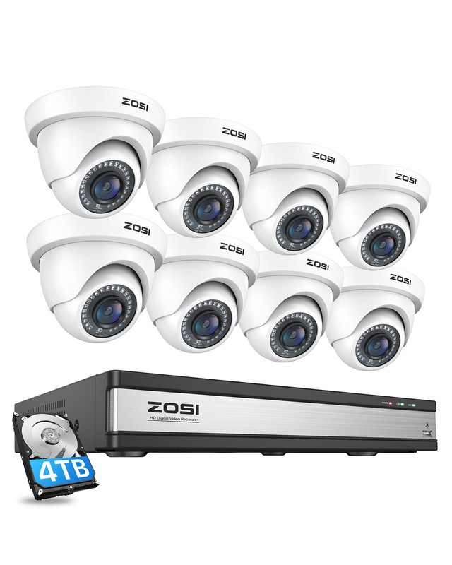 ZOSI H.265+ 16CH DVR 1080p Outdoor CCTV Home Security Camera System 4TB HDD