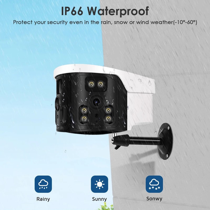 4K 8MP WIFI Dual Lens Panoramic Fixed Camera Outdoor AI Human Security Cameras gallery