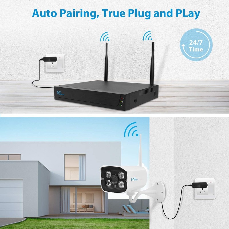NGTeco 4CH 1080P FHD 1TB HDD NVR DVR Wireless Outdoor Security Camera System Kit gallery