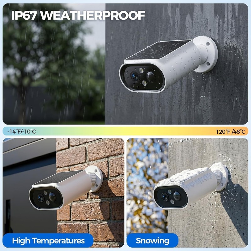 2Pack Solar Camera Outdoor for Home Security with Double Solar Panels support 5G gallery