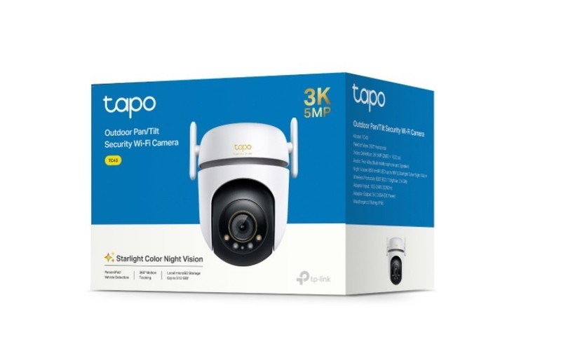 TP-Link TC43 Outdoor Pan/Tilt Security Wi-Fi Camera 3K 5MP Live View