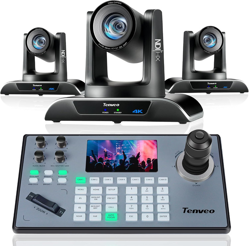 4K PTZ Camera and Controller Bundle/Kits – 20X 4K NDI AI Auto-Tracking PTZ Camer