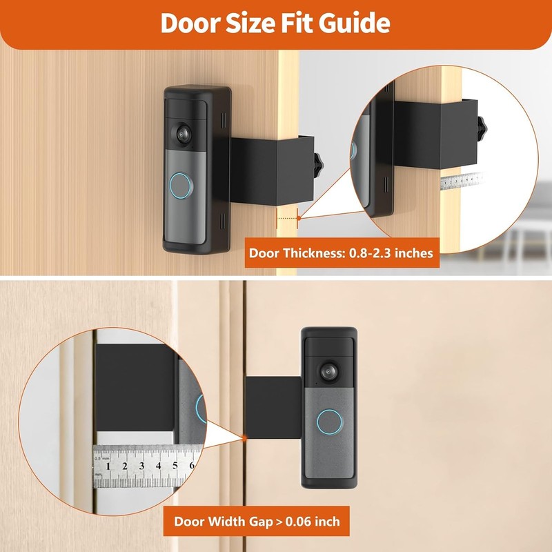 No-Drill R-ing Doorbell Mount with Rain Cover, Anti-Theft Door Bracket Compatibl gallery