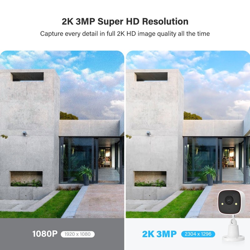 4-Pack Wireless 2.4G WiFi Security Camera System Smart Outdoor Night Vision 3MP gallery
