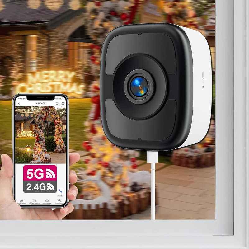 5MP 3K Window Camera, 2.4G & 5G Wifi Indoor Cameras for Home Security with Color gallery