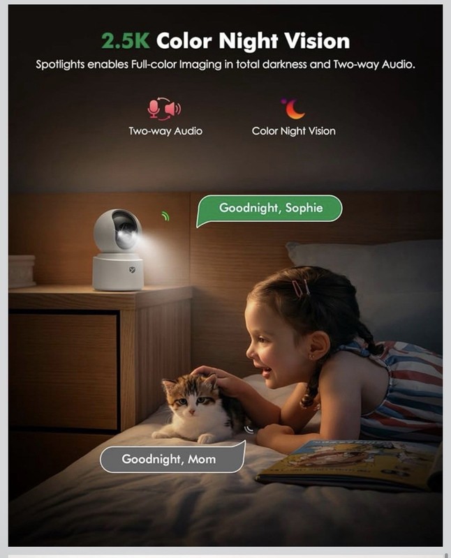 YesPano 4MP Pan Tilt Indoor Security Camera WiFi Battery White Ships from USA gallery