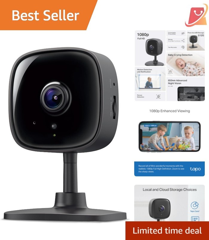 1080P Wi-Fi Camera for Home Monitoring – Night Vision & 2-Way Audio, Cloud Ready