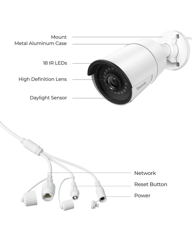 5MP PoE IP Security Camera - Person/Vehicle/Pet Detection, 100ft Night Vision, T gallery