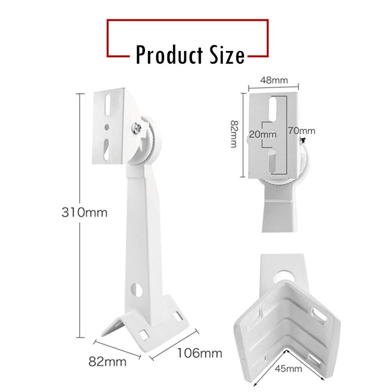 Universal Heavy Duty Metal Corner Pole Mount Bracket Ivory Fits Bullet PTZ gallery