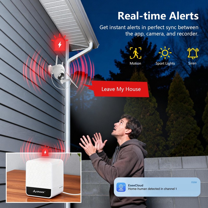 Wireless Home Security Camera 2K 3MP Battery Solar Powered Night Vision Audio gallery