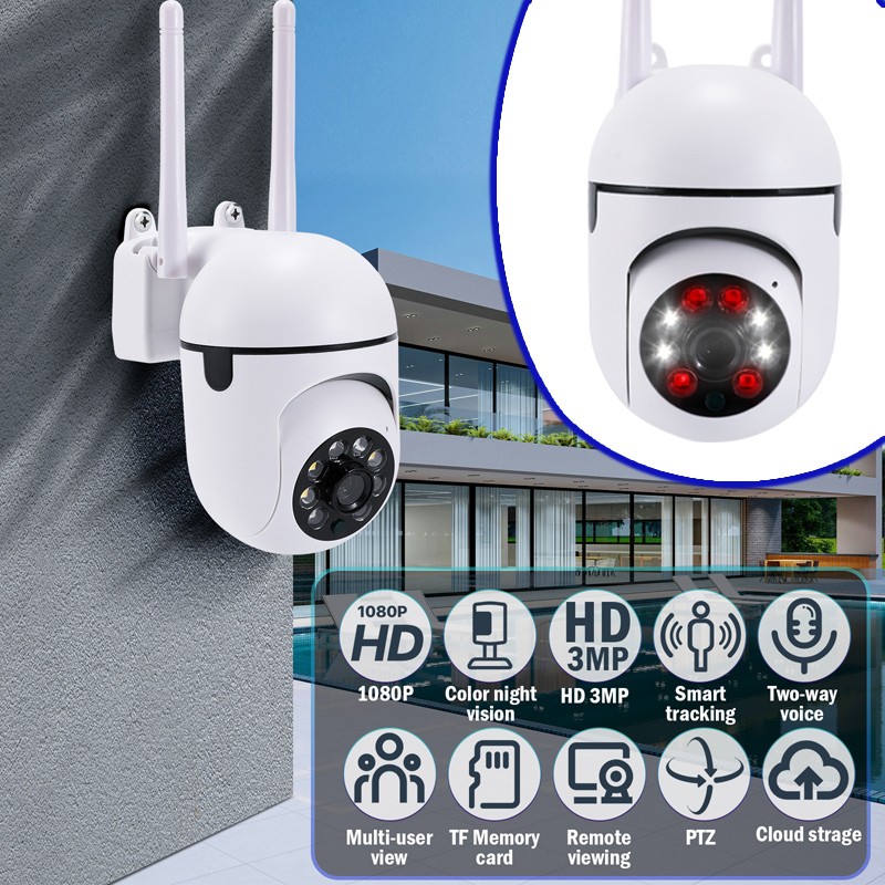 2PACK Mini Camera 360° 1080P Light Bulb Security Camera Wi-Fi Night Smart Home