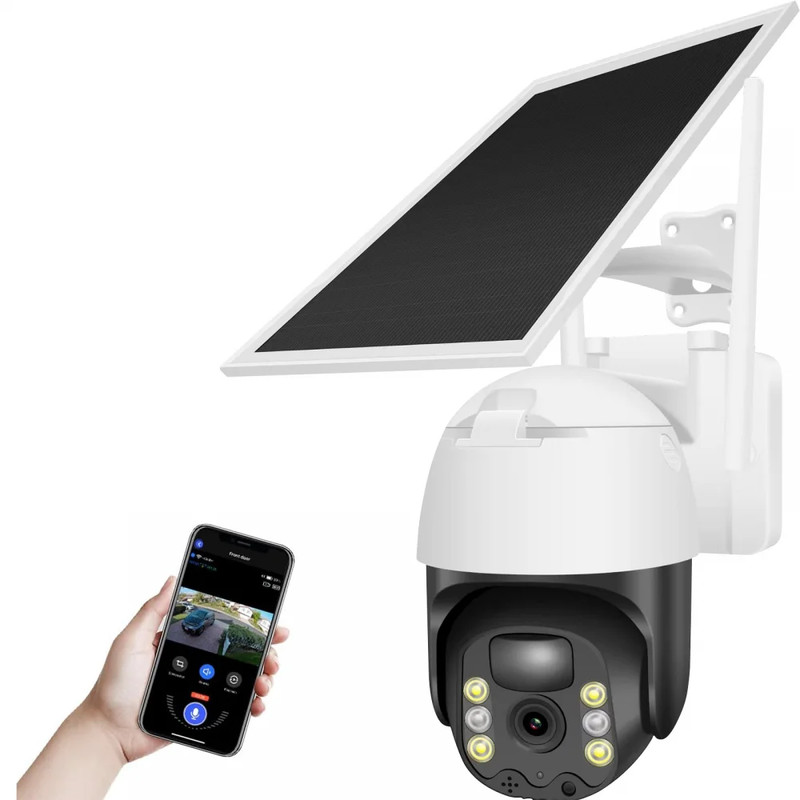 3 Megapixel Wireless Outdoor Solar Security Camera, Pan/Tilt 2.4Ghz Wifi Camera,