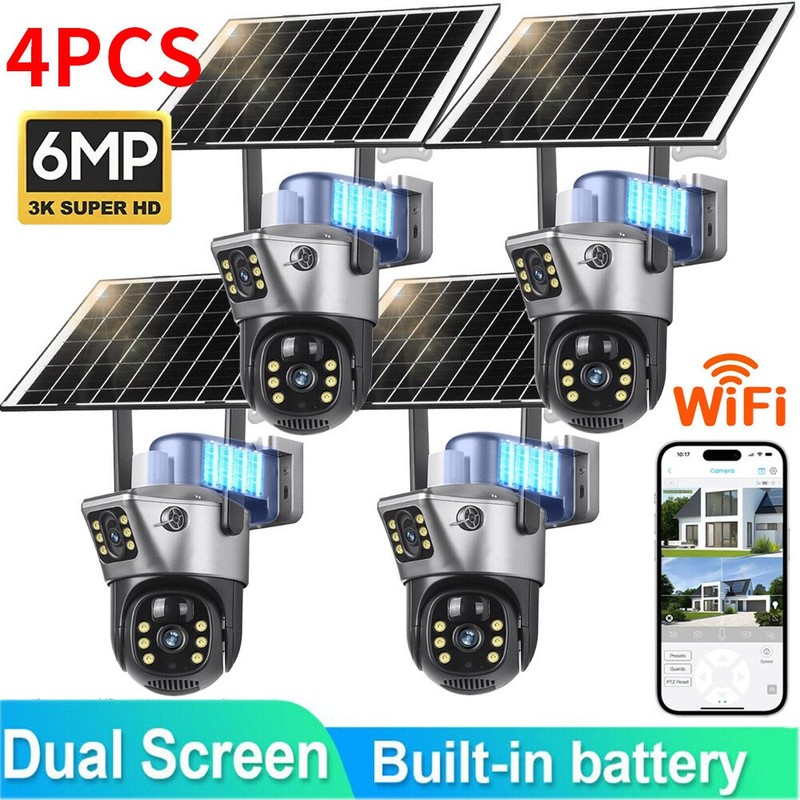 Solar Battery Powered Wireless WiFi Outdoor Pan/Tilt Home Security Camera System gallery
