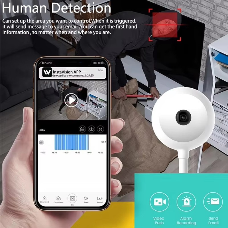 5MP WiFi LED Bulb Camera Indoor Two Way Audio Night Vision Wireless Camera gallery