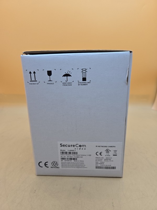 SECURECOM VIDEO V-4050D-1 INDOOR OUTDOOR FIXED DOME CAMERA 1.3MP POE IR Network