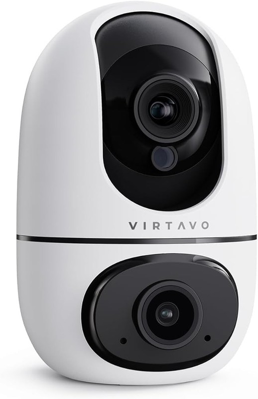 Virtavo Eggsentry XD1 Indoor WiFi Security Camera Dual 360 PTZ Baby Pet Monitor