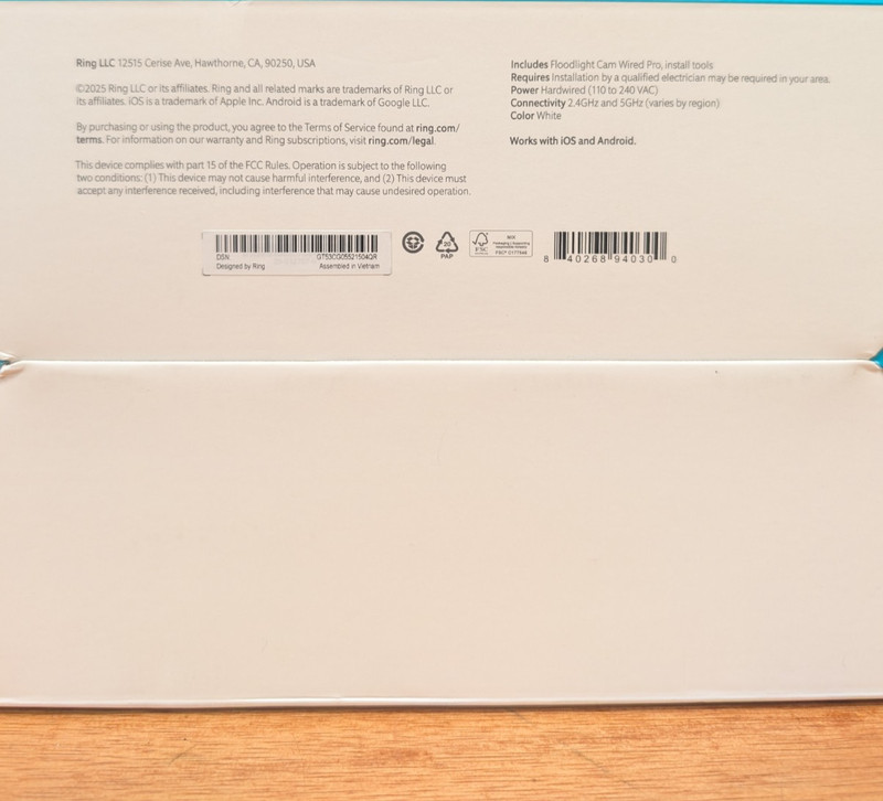 Ring Floodlight Cam Wired Pro 1080p HD White NEW SEALED gallery