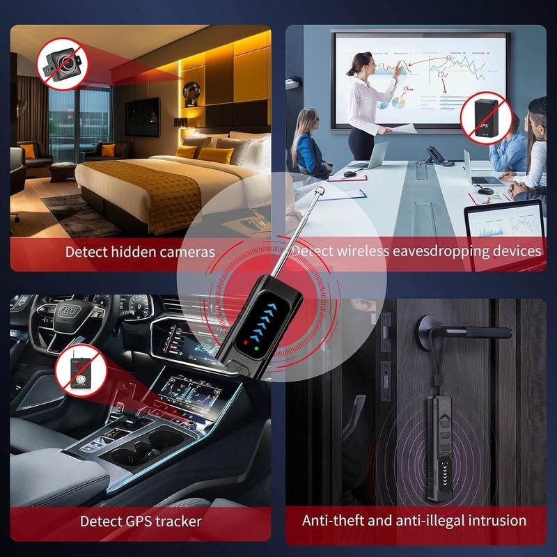 Travel-Friendly Hidden Camera Detector with Wireless Signal Detection Features gallery