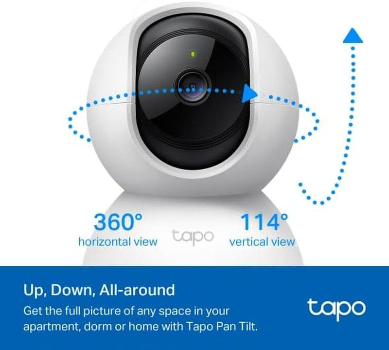 Tapo 2K Pan/Tilt Security Camera for Baby Monitor, Dog Camera W/Motion Detection gallery