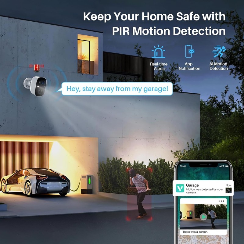 Security Cameras Wireless Outdoor, 2K Battery Powered WiFi Cameras for Home S... gallery