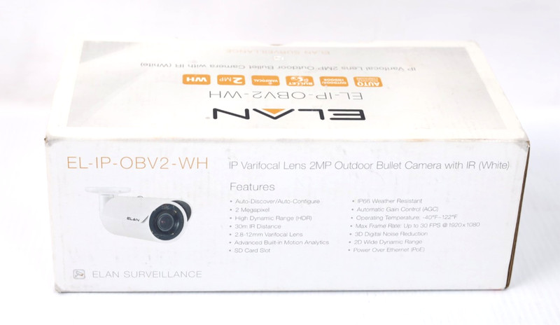 Elan EL-IP-OBV2-WH IP Poe 2MP Bullet Surveillance Camera (Painted Black) w778 gallery