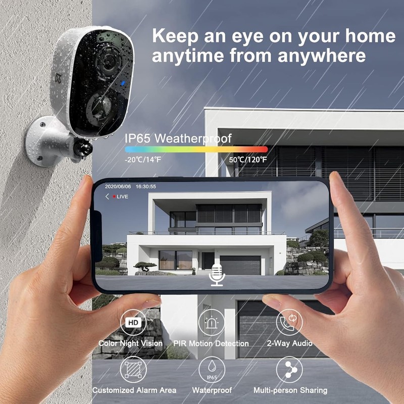 Waterproof Wireless Security Camera - 2K HD Night Vision, Easy Installation gallery