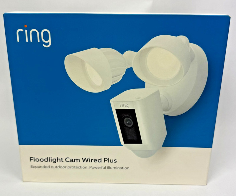 NEW SEALED Ring Floodlight Cam Wired Plus Outdoor Security Camera 1080p w/ Siren