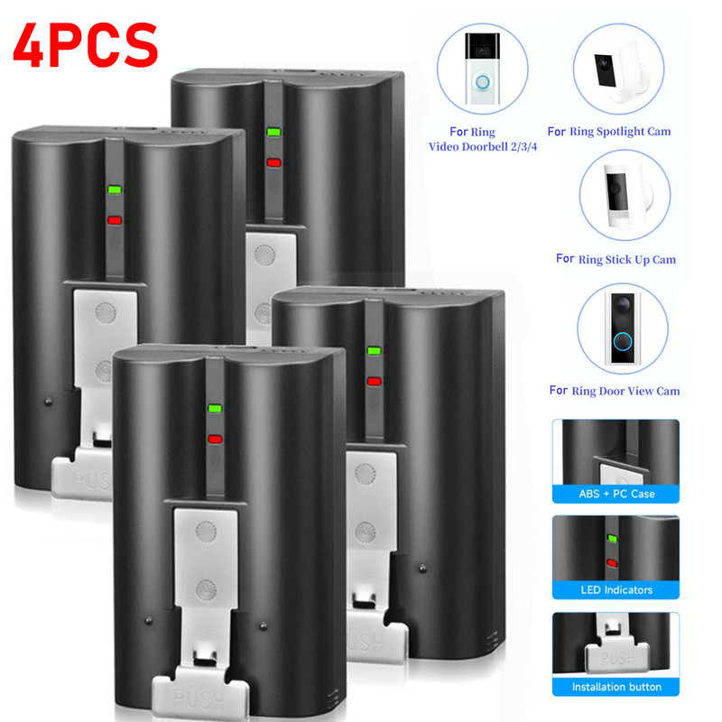 V4 6040mAh Battery Replacement for Ring for Video Doorbell 2/3 3.65V-4.2V New