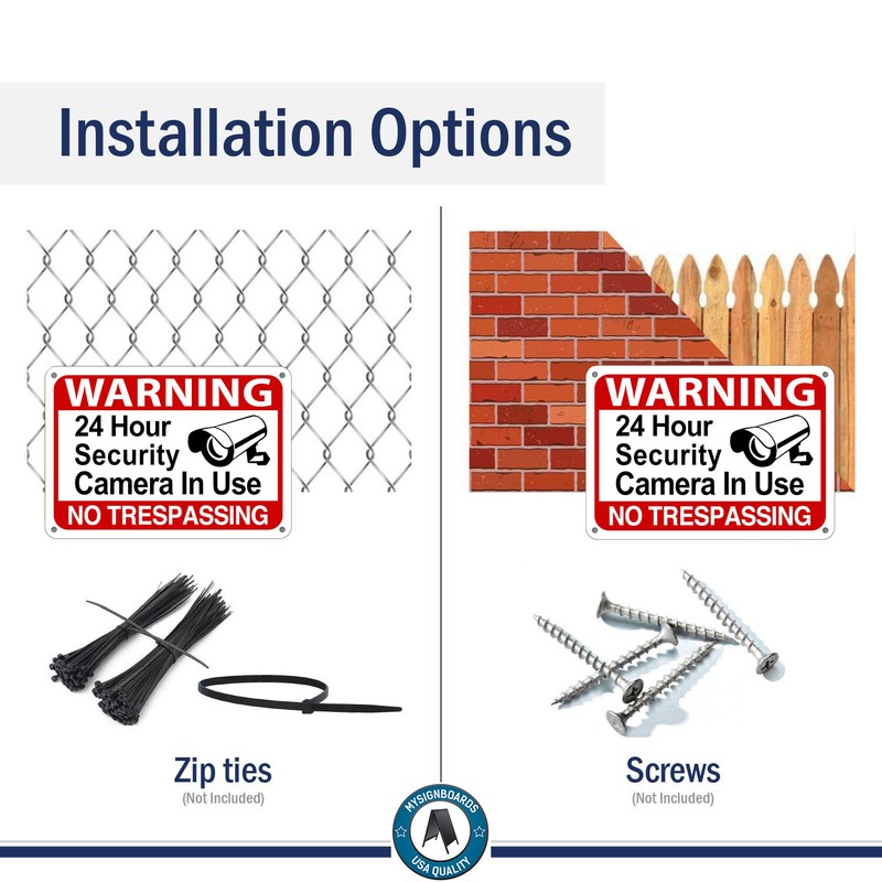 24 Hour Surveillance Signs Home Security Warning Signs No Trespassing cctv sign gallery