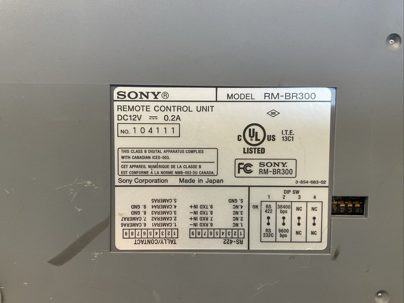 Sony RM-BR300 Remote Control Unit Video Surveillance Controller gallery